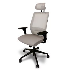 Кресло эргономичное FALTO Soul Grey, черный каркас, сетка-ткань, цвет серый фото 1