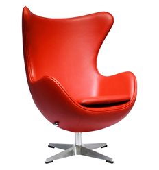 Офисное кресло EGG CHAIR красный, прессованная кожа фото 1