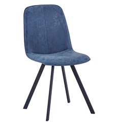 Офисный стул Tom морской синий, экокожа, ножки черные фото 1