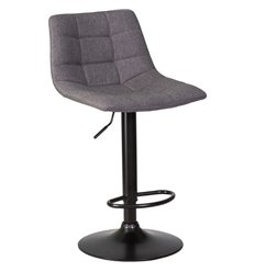 Барный стул DOBRIN Tailor Black LM-5017 серая ткань, основание черная сталь фото 1