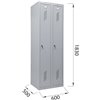 Шкаф металлический для одежды BRABIX LK 21-60, УСИЛЕННЫЙ, 2 секции, 1830х600х500 мм, 32 кг фото 6