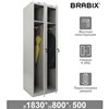 Шкаф металлический для одежды BRABIX LK 21-80, УСИЛЕННЫЙ, 2 секции, 1830х800х500 мм, 37 кг фото 1