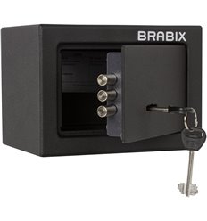 Сейф мебельный BRABIX SF-140KL, 140х195х140 мм, ключевой замок, черный