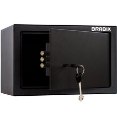 Сейф мебельный BRABIX SF-200KL, 200х310х200 мм, ключевой замок, черный