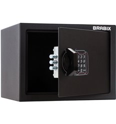Сейф мебельный BRABIX SF-230EL, 230х310х250 мм, электронный замок, черный