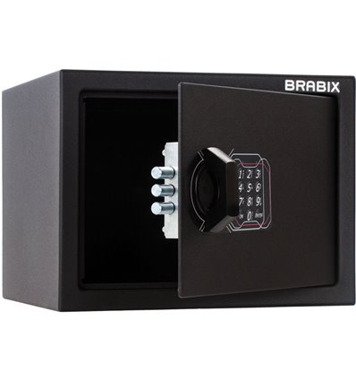 Сейф мебельный BRABIX SF-230EL, 230х310х250 мм, электронный замок, черный