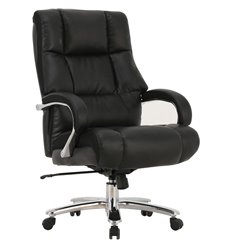 Кресло компьютерное BRABIX Premium Bomer HD-007, НАГРУЗКА до 250 кг, рециклированная кожа, хром, черное фото 1