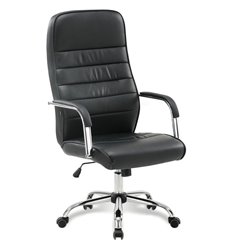 Офисное кресло BRABIX Stark EX-547, хром, экокожа, черное фото 1