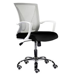 Компьютерное кресло BRABIX Wings MG-306, пластик белый, хром, сетка, серое/черное фото 1