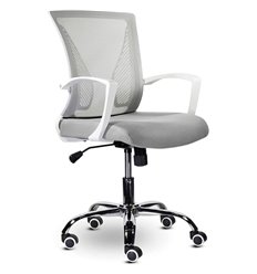 Офисное кресло BRABIX Wings MG-306, пластик белый, хром, сетка, серое фото 1