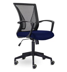 Офисное кресло BRABIX Wings MG-309, пластик черный, сетка, черное/синее фото 1