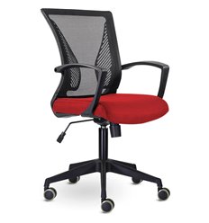 Кресло для оператора BRABIX Wings MG-309, пластик черный, сетка, черное/красное фото 1