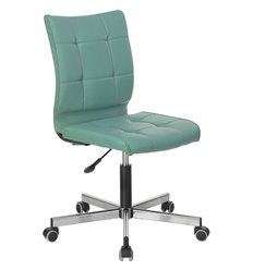Компьютерное кресло BRABIX Stream MG-314, без подлокотников, хром, экокожа, серо-голубое фото 1