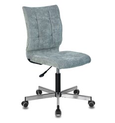 Офисное кресло BRABIX Stream MG-314, без подлокотников, хром, ткань, серо-голубое фото 1