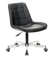 Офисное кресло BRABIX Deco MG-316, без подлокотников, хром, экокожа, черное фото 1