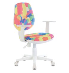 Офисное кресло BRABIX Fancy MG-201W, пластик белый, ткань, с рисунком Abstract фото 1