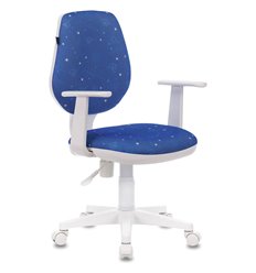 Офисное кресло BRABIX Fancy MG-201W, пластик белый, ткань, с рисунком Cosmos фото 1