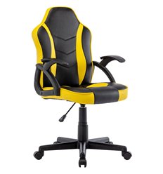 Офисное кресло BRABIX Shark GM-203, экокожа, черное/желтое фото 1