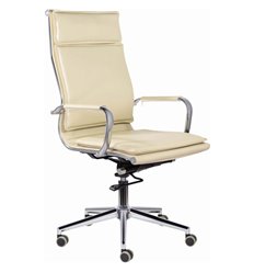 Кресло для руководителя BRABIX Premium Kayman EX-532, хром, экокожа, бежевое фото 1