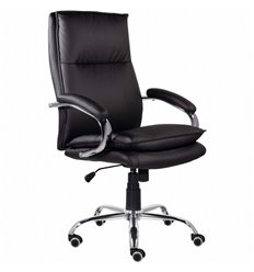 Кресло для руководителя BRABIX Premium Cuba EX-542, хром, экокожа, черное фото 1