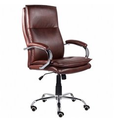 Кресло для руководителя BRABIX Premium Cuba EX-542, хром, экокожа, коричневое фото 1