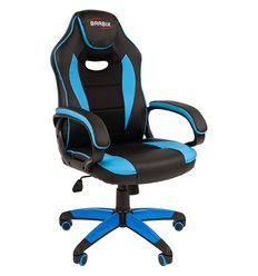 Игровое кресло BRABIX Blaze GM-162, ткань/экокожа, черное/голубое, фото 1