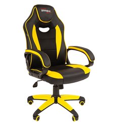 Офисное кресло BRABIX Blaze GM-162, ткань/экокожа, черное/желтое фото 1