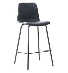 Полубарный стул Chicago графит, экокожа, ножки черные фото 1