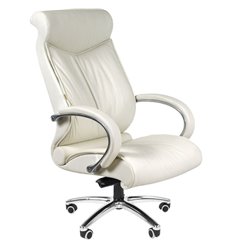 Кресло CHAIRMAN 420/white для руководителя, кожа, цвет белый
