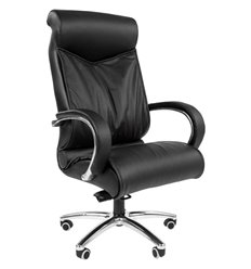 Кресло CHAIRMAN 420/black для руководителя, кожа, цвет черный