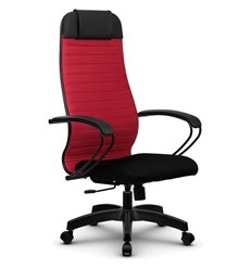 Кресло для руководителя Метта B 1b 21/К130 (Комплект 21) красный, ткань, крестовина пластик фото 1