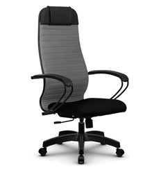 Кресло для руководителя Метта B 1b 21/К130 (Комплект 21) светло-серый, ткань, крестовина пластик фото 1