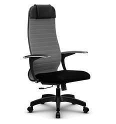 Эргономичное кресло для руководителя Метта B 1b 21/U158 (Комплект 22) светло-серый, ткань, крестовина пластик фото 1