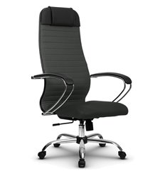 Эргономичное кресло для руководителя Метта B 1b 21/К131 (Комплект 23) темно-серый, ткань, крестовина хром фото 1