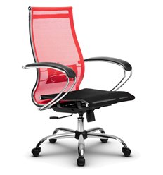 Кресло компьютерное Метта B 2m 9/К131 (Комплект 9) красный, сетка, крестовина хром фото 1