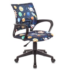 Офисное кресло Бюрократ BUROKIDS 1 SPACEMAN, черный пластик, цвет черный космонавт фото 1