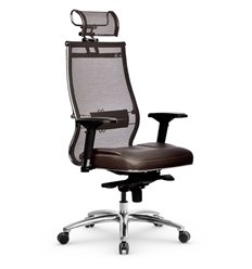 Эргономичное кресло для руководителя Samurai SL-3.05 MPES темно-коричневый, сетчатая спинка фото 1