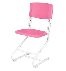 Растущий детский стул Дэми СУТ.01 (02) пластик розовый, ножки белые фото 1