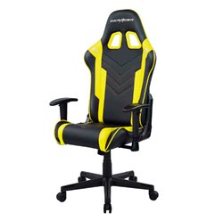Офисное кресло DXRacer OH/P132/NY Prince Series, экокожа, цвет черный/желтый фото 1