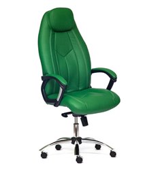 Офисное кресло TETCHAIR BOSS Люкс хром, экокожа, зеленый фото 1