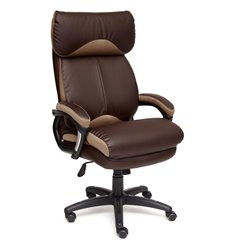 Офисное кресло TETCHAIR DUKE экокожа/ткань, коричневый/бронза фото 1