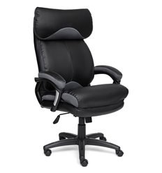 Кресло для руководителя TETCHAIR DUKE экокожа/ткань, черный/серый фото 1