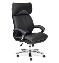 Офисное кресло TETCHAIR GRAND экокожа/ткань, черный/серый фото 1