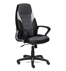Офисное кресло TETCHAIR INTER экокожа/ткань, черный/серый/серый фото 1
