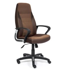 Офисное кресло TETCHAIR INTER экокожа/флок/ткань, коричневый фото 1