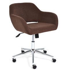Офисное кресло TETCHAIR MODENA хром флок, коричневый фото 1