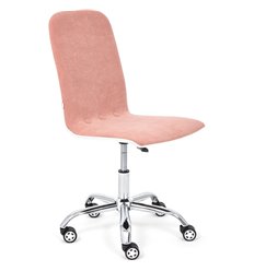 Офисное кресло TETCHAIR RIO флок/экокожа, розовый/белый фото 1