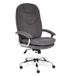 Офисное кресло TETCHAIR SOFTY LUX флок, серый фото 1