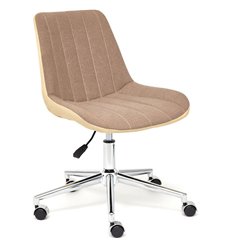 Офисное кресло TETCHAIR STYLE экошерсть/экокожа, коричневый/бежевый фото 1