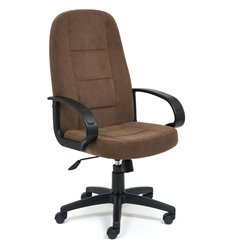 Кресло для руководителя TETCHAIR СН747 флок, коричневый фото 1